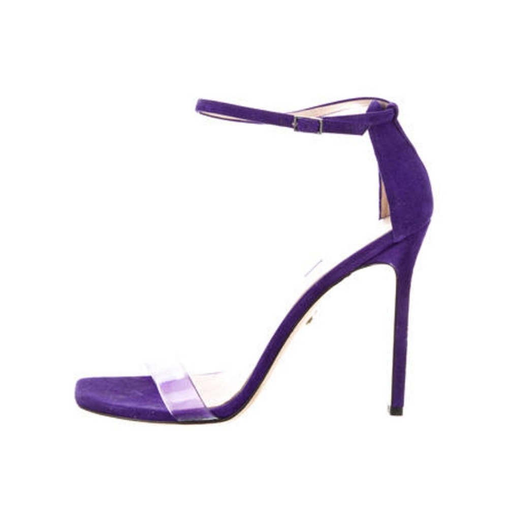 Loriblu Purple Clear Stilletto Heels Sandals EUC Size 40 10 9